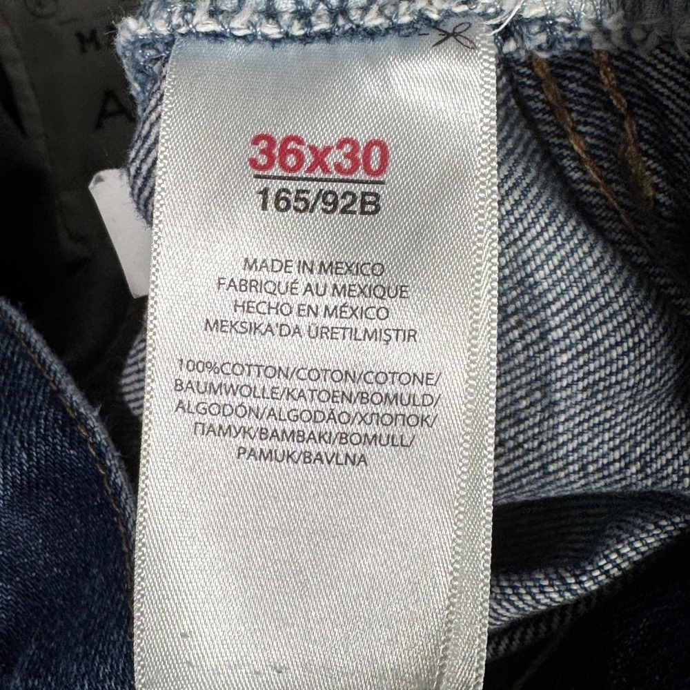Ralph Lauren Jeans Mens 38x27 Blue Slim Straight Distressed Frayed *Hemmed Short - Picture 11 of 12